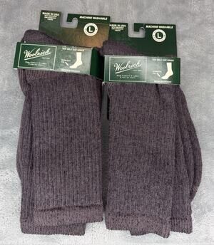NEW Woolrich Ten Mile Day Hiker Socks Lot of 2 Packs 4 Pairs Grey Medium Weight